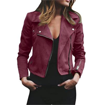 Veste en cuir mince pour femmes