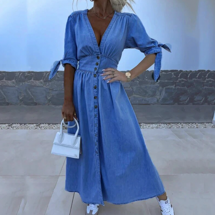 Robe longue en denim pour femmes