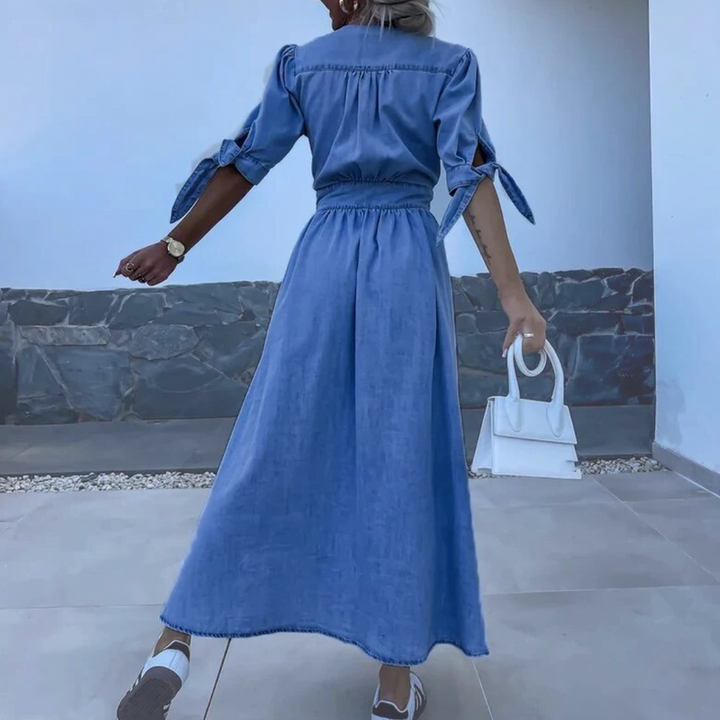 Robe longue en denim pour femmes